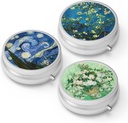 Pill Box 3 Compartiment petit cas de pilule, Portable pour la poche ou la pilule de chasse Organisateur porte-conteneur de pilule pour tenir les vitamines, médicaments, huile de poisson et suppléments(3PCS)