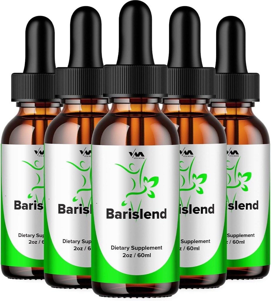 (5 Pack) Barislend Drop supplément de soutien à la vitamine saine - Barislend formule avancée, Barislend 24 heures liquide, Barislend énergie et examens de force supplémentaire, 5 mois d'approvisionnement