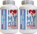 I LOVE MY PETS LLC Cat Coat Supplement - CAT Immune Support - Booster - Healthy Supplement - Cats Immune Support - 120 Treats (2 bouteilles)