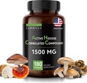 Composé actif Hexose cordépendant 180 capsules 1500mg par service - Supplément de champignons biologiques végétaliens Aide à soutenir le système immunitaire et promouvoir les cellules T et Tueur naturel