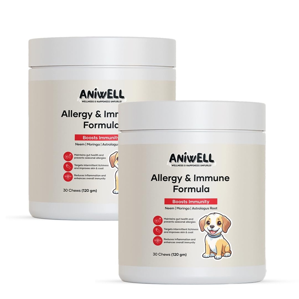 Allergy & Immune Support Chews for Dogs – Powered by Astragalus Root & Linseed C3 – Promote le soulagement de l'allergie saisonnière, Gut & Digestive Health – Soft Chews