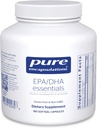 Encapsulations pures EPA/DHA Essentials - Supplément concentré d'huile de poisson pour soutenir la santé cardiovasculaire - Supplément EPA et DHA Premium avec capsules Omega 3 - 180 Softgel