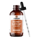 Strauss Naturals gouttes de soutien au rein – supplément de soutien au rein à base de plantes pour les hommes et les femmes – aide à la santé rénale et à la fonction de tract urinaire – végétalien et non-OGM – aromatisé Spearmint – flacon de 100 ml