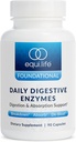 Equilife Supplément quotidien enzymatique digestif avec bromélaine, lactase et lipase, soutient la digestion des protéines, fibres, glucides et graisses, sans gluten, végétalien, non OGM, 90 capsules