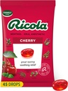 Ricola Cherry Throat Drops, 45 comtes, gouttes quotidiennes pour le délicieux rafraîchissement de la gorge, anesthésie orale, naturellement aromatisée
