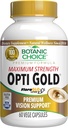 Botanic Choice Maximum Strength Opti Gold Vision Eye Health Support Supplement for Overall Eyesight Health for Men & Women - Taurine, Vitamine A, Lutéine, Bilberry, Alpha Lipoic Acid (60 Capsules)