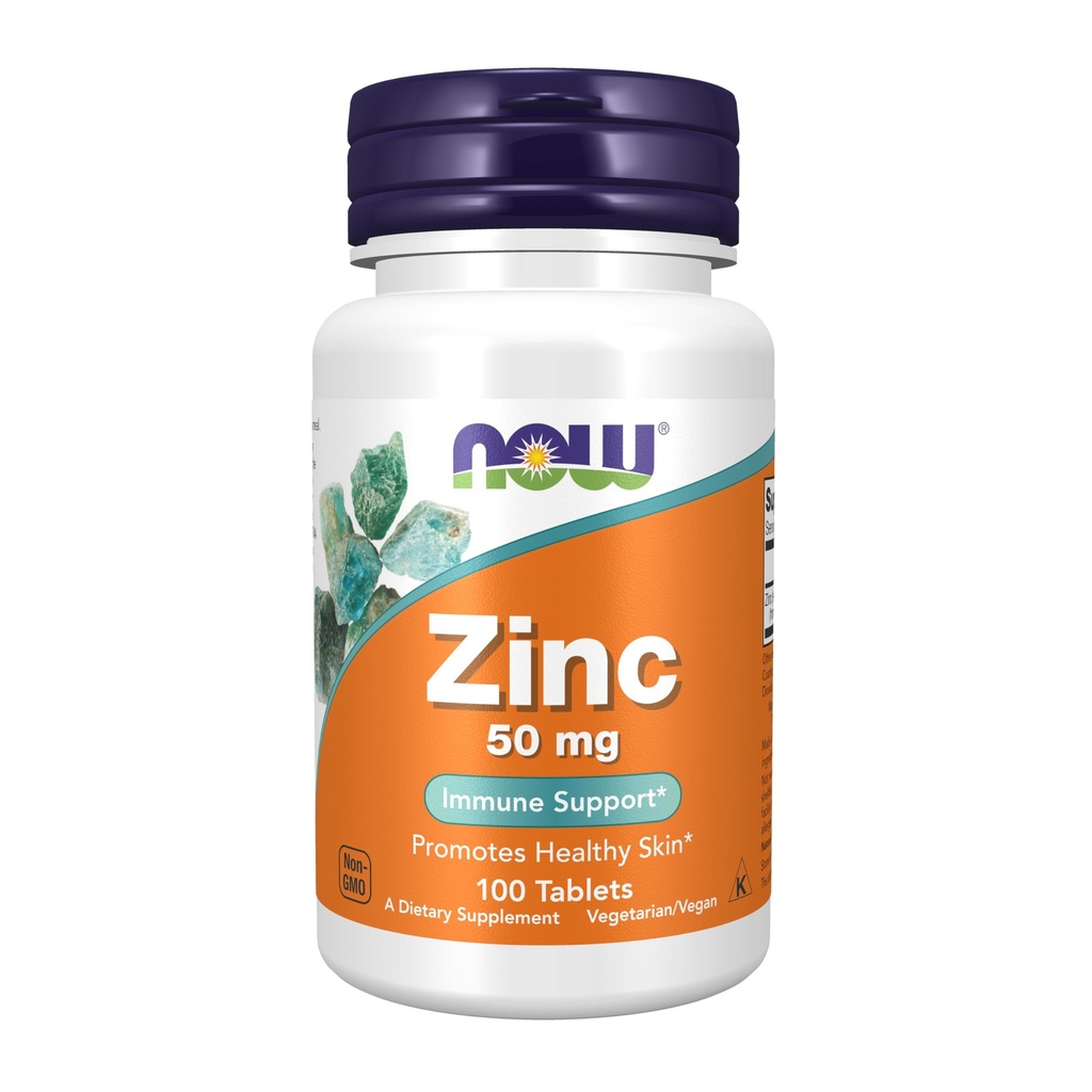 MAINTENANT Aliments suppléments, zinc (gluconate de zinc) 50 mg, soutient les fonctions enzymatiques*, support immunitaire*, 100 comprimés