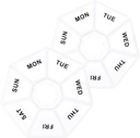 Sibba 7 Day Pill Organizer, 2 Pcs Medicine Pill Box, Pill Holder Daily, Portable Travel Pill Container Holder pour Pocket ou Purse, planificateur de médecine pour les vitamines Huile de poisson, suppléments(Clear)