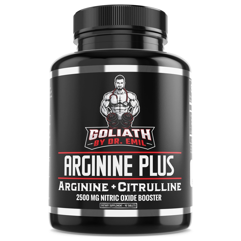 Dr Emil's ARGININE Plus - L Arginine + L Citrulline - 2500 MG High Dose NO Booster Comprimés - Supplément d'oxyde nitrique pour la vasculaire et la santé cardiaque (Arginine AAKG et Citrulline Malate 2:1)
