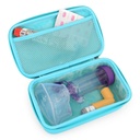 CASEMATIX Cas d'inhalateur d'asthme pour les voyages convient à l'espaceur d'inhalateur d'asthme avec masque attaché, porte-inhalateur et accessoires supplémentaires utilisés avec l'espaceur pour l'inhalateur, comprend cas d'asthme turquoise seulement