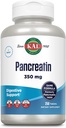 KAL Pancreatin 350mg, Enzymes digestifs pour les femmes et les hommes, Enzymes pancréatiques pour le soutien de la santé digestive, sans gluten, non OGM, désintégration rapide, garantie de 60 jours, 250 portions, 250 comprimés