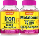 Eh bien oui Iron+Vitamine C + Mélatonine 20mg, Gummies Bundle - Grande dégustation, supplément de vitamine, sans gluten, sans OGM, gummy à croquer