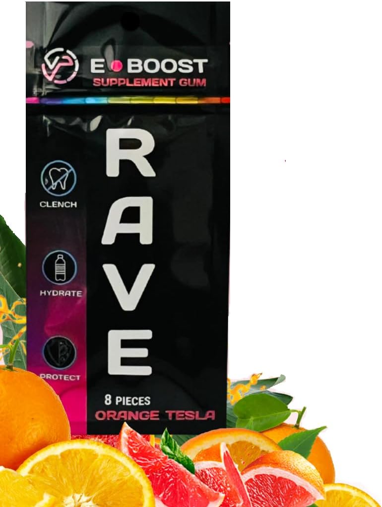 VitaPLUR E-Boost Gum, 10 Pack, Rave Supplément, Festival Wellness, Magnésium, Vitamines Rave, Rave Gear, Antioxydants & Electrolytes, 5-HTP Free ! Adderall Comedown