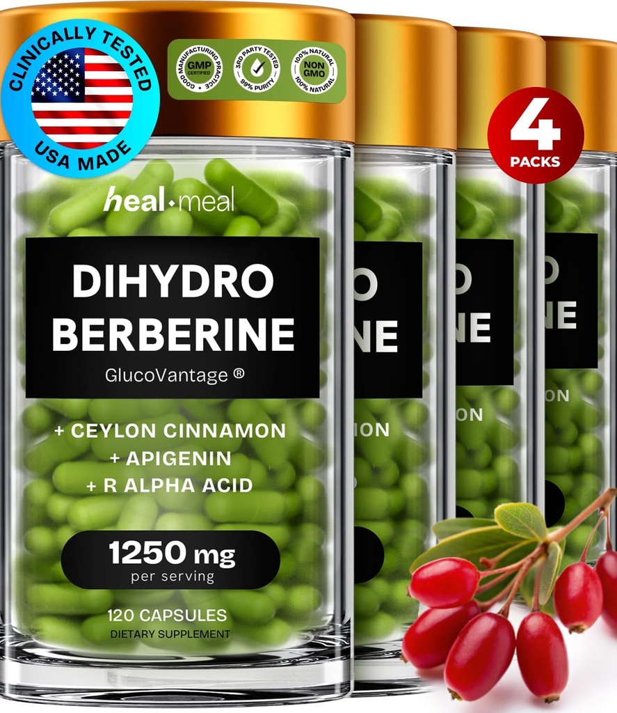 Supplément dihydroberbère - Supplément déhydroberbère - Supplément super berbère avec Ceylan Cinnamon & R acide alpha lipoïque et apiginine - Hydroberbère 480 capsules (4 paquets)