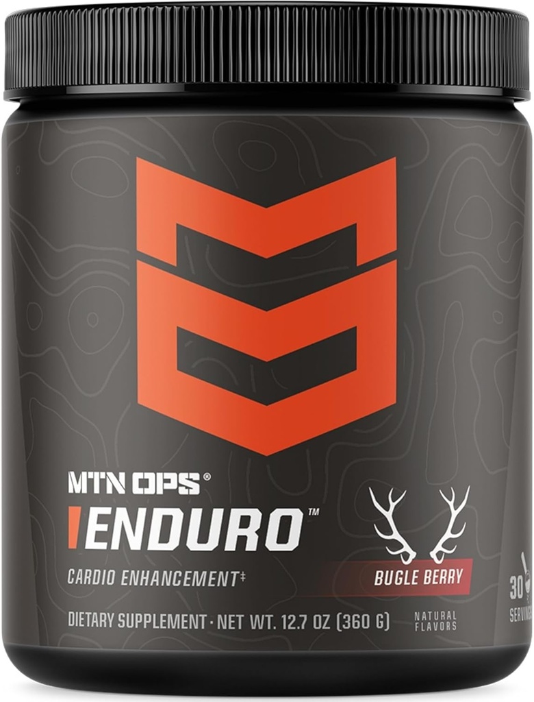 MTN OPS Enduro supplément à l'oxyde nitrique et préparation sans stimulation - 30 portions - avec citrate de magnésium, poudre de betterave, niacinamide, L Arginine et L Citrulline - Bugle Berry Flavor