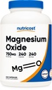 Nutricost Oxyde de magnésium 750mg, 240 Capsules - 420mg de magnésium, non-OGM, sans gluten
