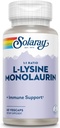 SOLARAY L-Lysine Monolaurin Supplément de soutien immunitaire, rapport 1:1 pour la fonction du système immunitaire, 500 mg chacun, garantie de remboursement de 60 jours, 30 portions, 60 VegCaps