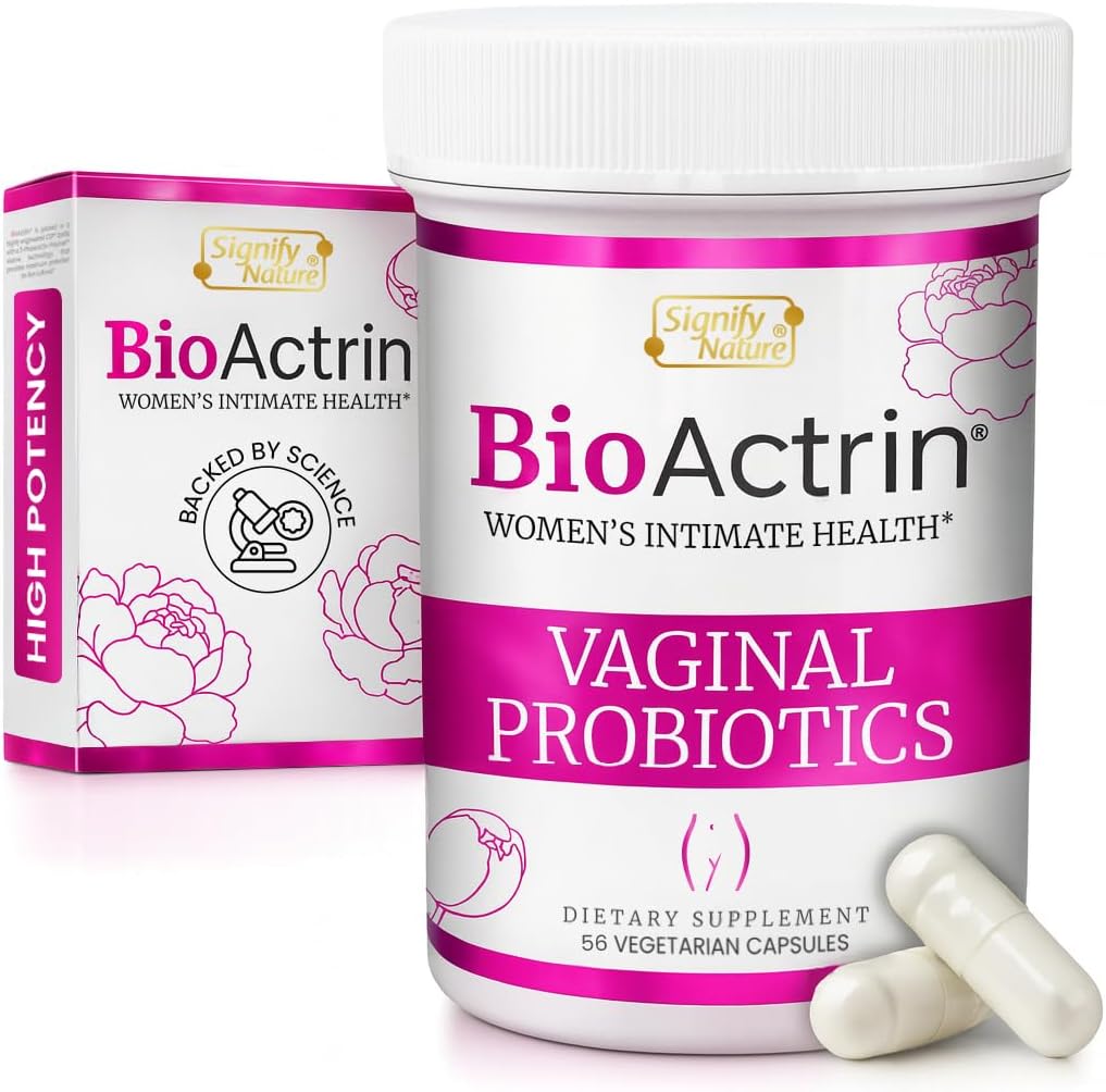Bioactrine Probiotiques vaginaux pour les femmes - Traitement de la vaginose bactérienne formulationnée, l'infection des levures et le soulagement de la vaginite - Traitement BV pour les femmes Probiotique- pH Vaginite féminine Soutien - 56 pilules