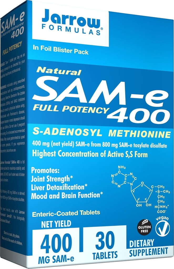 FORMULES DE JARROW Sam-E 400 MG, 30 CT