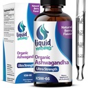 Ashwagandha KSM 66 gouttes, 2000mg Berry Flavor naturel - Suppléments Ashwagandha pour les femmes, Ksm-66 Ashwaganda Extrait pour le soutien immunitaire, performance, santé cardiaque - 60 portions
