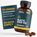 Holistiq Black Seed Oil Capsules à pression froide biologique (en anglais seulement) 5% Thymoquinone (en anglais seulement) Non-OGM et végétalien (en anglais seulement) Nigella Sativa Black Cumin Seed Oil, Omega 3 6 9 Support immunitaire pour adultes - 120 Softgels, 2 mois