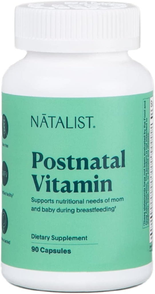 NATALIST Les essentiels postnatals de la vitamine postpartum pour les femmes - Mom & Baby Multivitamine & Allaitement Nutrition, le bien-être quotidien soutient l'énergie et le développement précoce pendant les soins infirmiers - 90 capsules