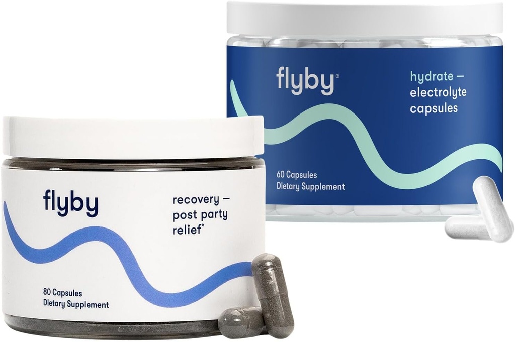 Flyby Recovery Supplement - All The Hang, Without The Over!™ and Electrolyte Recovery Capsule Bundle
