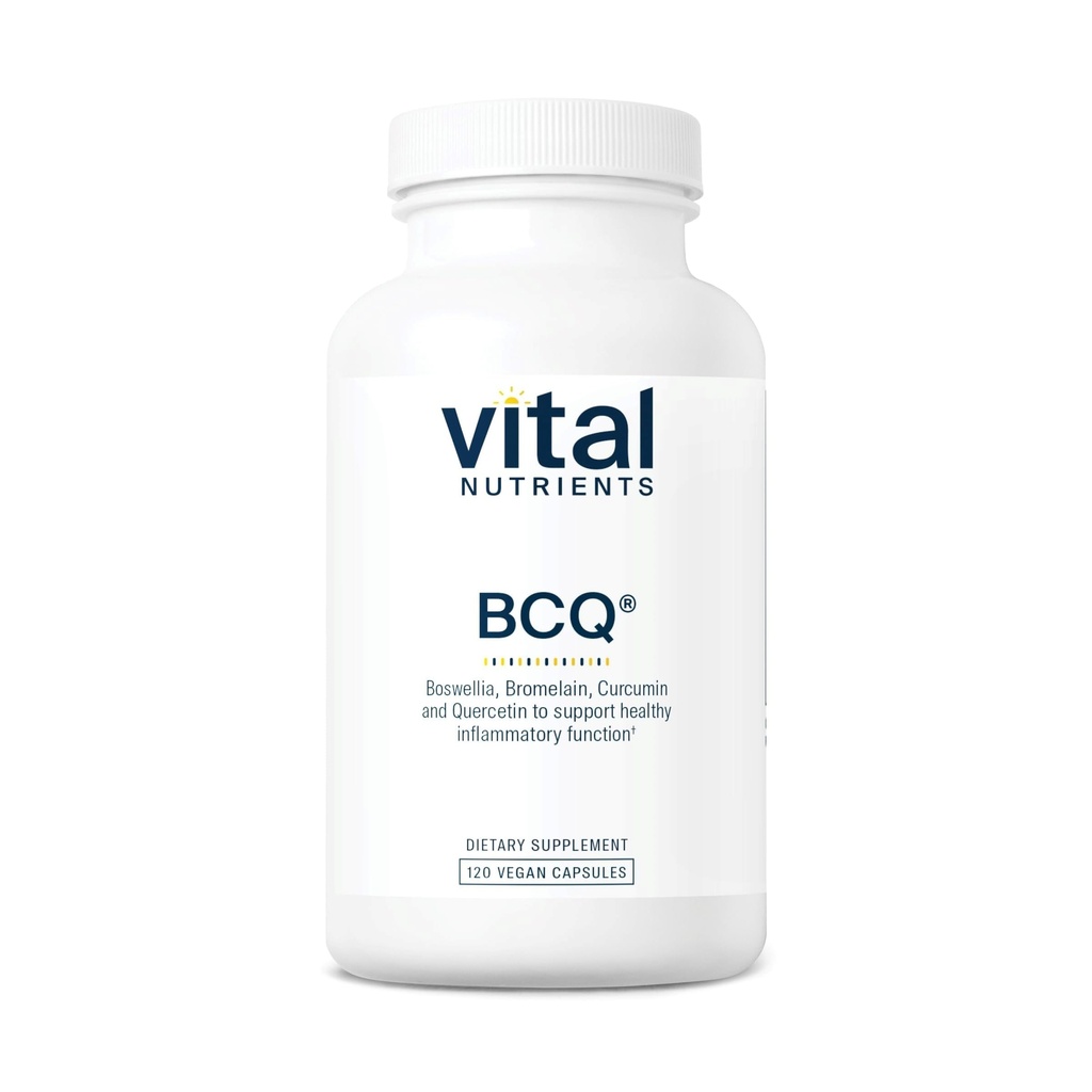 Éléments nutritifs vitaux BCQ-Q Végétal Boswellia, Bromelain, Curcumin & Quercetin Supplément de soutien conjoint Support Sinus & Digestive Health