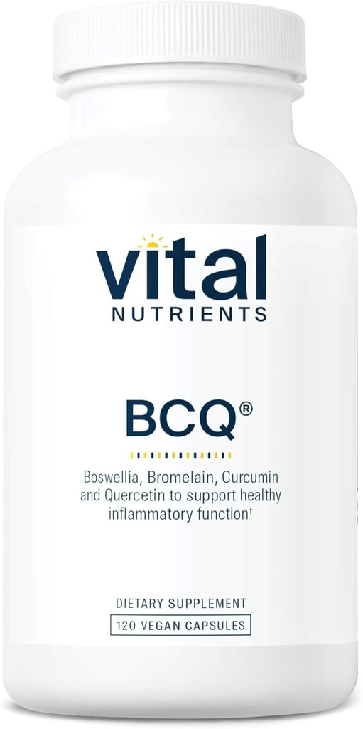 Vital Nutrients BCQ | Vegan Boswellia, Bromelain, Curcumin & Quercetin Supplement | Joint Support Supplement | Supports Sinus & Digestive Health | Gluten, Dairy, Soy Free | 120 Capsules