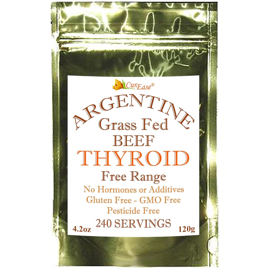 Poudre de thyroïde de boeuf - herbe fédérée et finie Argentine (4,2 oz)