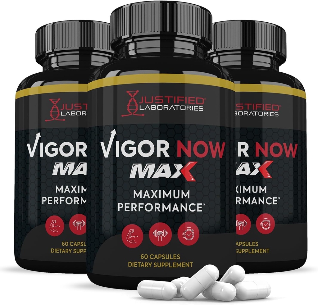Laboratoires justifiés (3 Pack Vigor maintenant Max 1600MG avancé de la santé des hommes Formule 180 Capsules