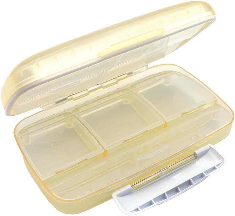 EZY DOSE Moisture-Proof Pill Case, Medicine Planner, Vitamin Organizer Box, Travel-Friendly, Latch-Closure to Secure Contents, 8 Individual Compartments of Multiple Sizes with Tight Seal, Large, Cream