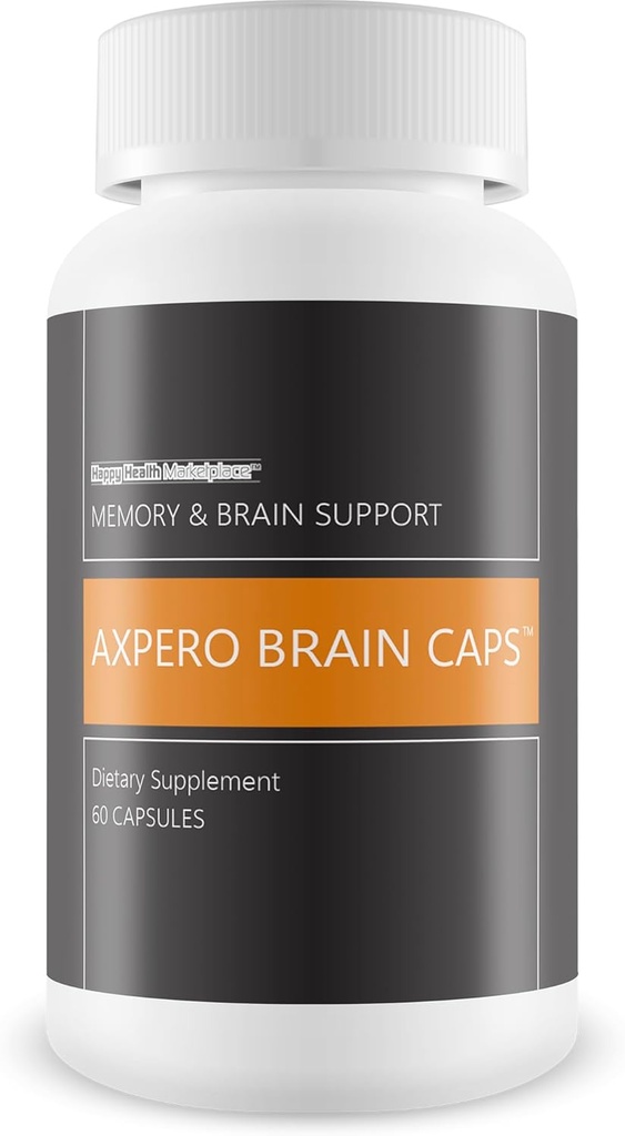 Axpero Cerveau Caps - Notre meilleur supplément de soutien au cerveau mémoire pour les femmes et les hommes - Axpero Oral Memory Complement pour le cerveau - Suppléments cerveau pour la mémoire et le focus - Vitamines mémoire Soutien mémoire cerveau