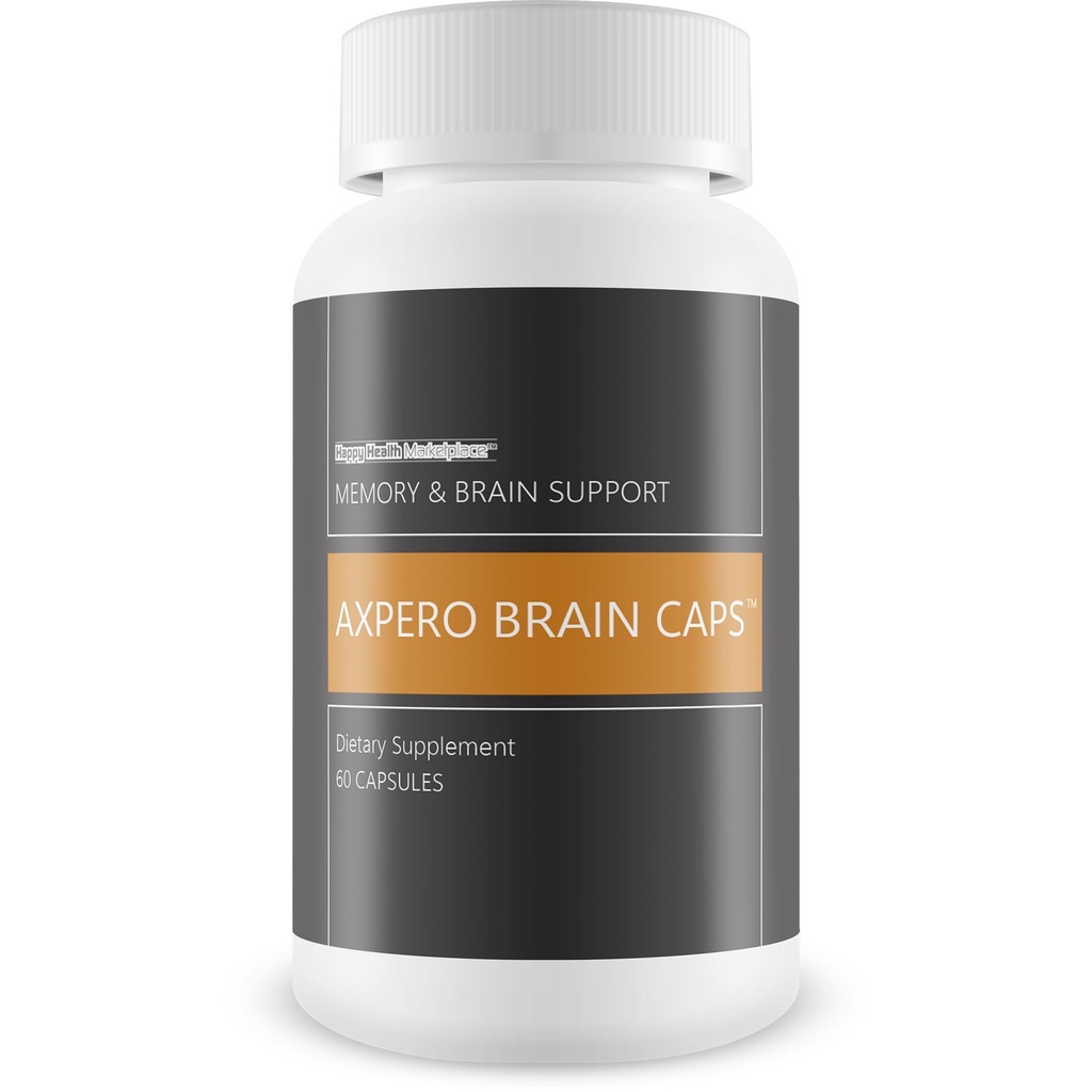Axpero Cerveau Caps - Notre meilleur supplément de soutien au cerveau mémoire pour les femmes et les hommes - Axpero Oral Memory Complement pour le cerveau - Suppléments cerveau pour la mémoire et le focus - Vitamines mémoire Soutien mémoire cerveau