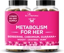 Métabolisme pour elle - Appétit & Métabolisme Support pour les femmes - Curb Cravings, Réduire l'apport calorique et promouvoir les sentiments de plénitude - Berbérine, Picolinate de chrome et Guarana - 120 Capsules de Veg