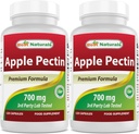 Meilleurs naturels Pectine de pomme 700 mg - Fibre alimentaire - Soutien intestinal - 120 Capsules (120 Compte (paquet de 2))