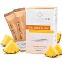 Mélange de poudre de collagène marin - Peptide de collagène avec du glutathion, du thé vert, du CoQ10 et de l'acide hyaluronique stimule la peau Glowing - 100 sachets en poudre x Aromatisé à l'ananas + 10 sachets gratuits