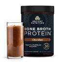 Ancient Nutrition Poudre de protéines faite à partir de vrais os, chocolat, 20g de protéines par portion, 20 Tuyau de service, Supplément de collagène hydrolysé sans gluten, Great in Protein Shakes