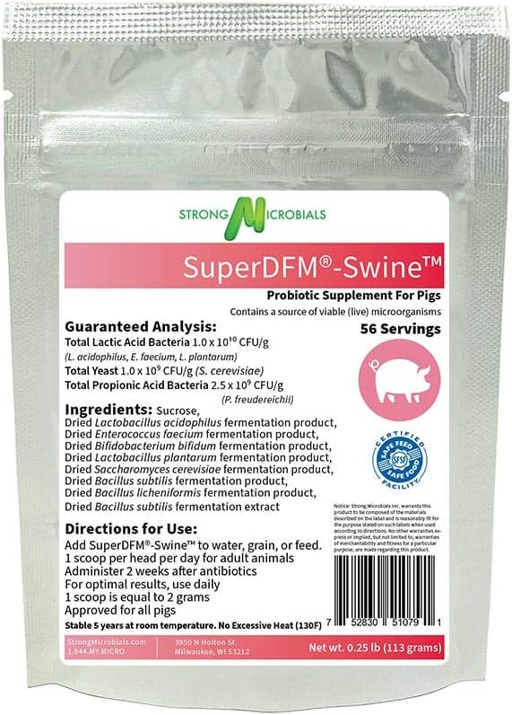 SuperDFM-Swine, Supplément probiotique pour les porcs, 56 portions