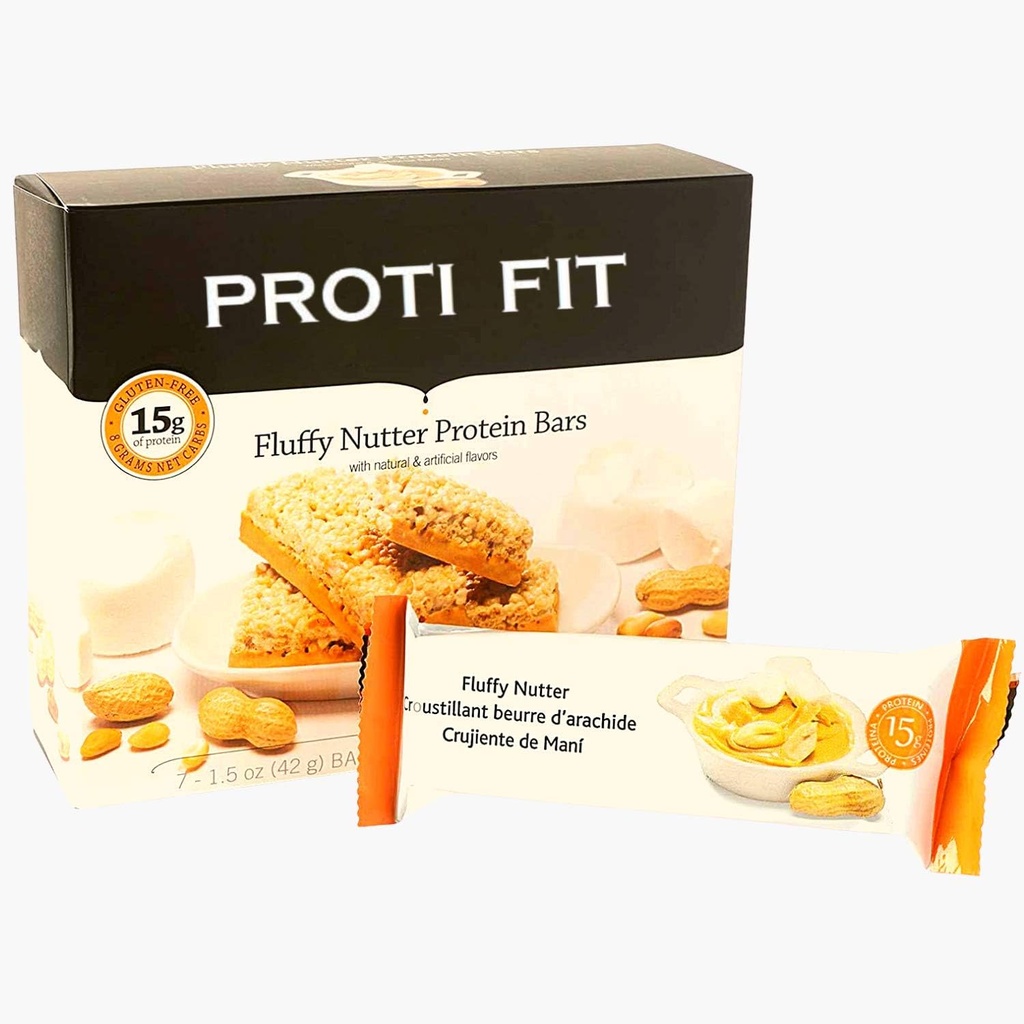 Proti Fit - Barres protéinées à faible teneur en glucides, collations à faible teneur en calories pour la perte de poids et des repas sains (Nutrice à faible teneur en glucides, 1 paquet)