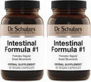 Formule intestinale no 1 du Dr Schulze - Supplément du mouvement Bowel pour le soutien à la santé des colonies - Aide à l'éblouissement et à la constipation - Nettoyage intestinal - All-Natural - Base végétale - Vegan - 90 Comte (2 Pack)