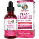 MaryRuth Organics Complexe Vitamine B Complexe Vitamines B Complexe Vitamines Biotines Vitamine B12.Niacine Folates Supplément de soutien métaboliques Végétalien USDA Organiques Non-OGM.