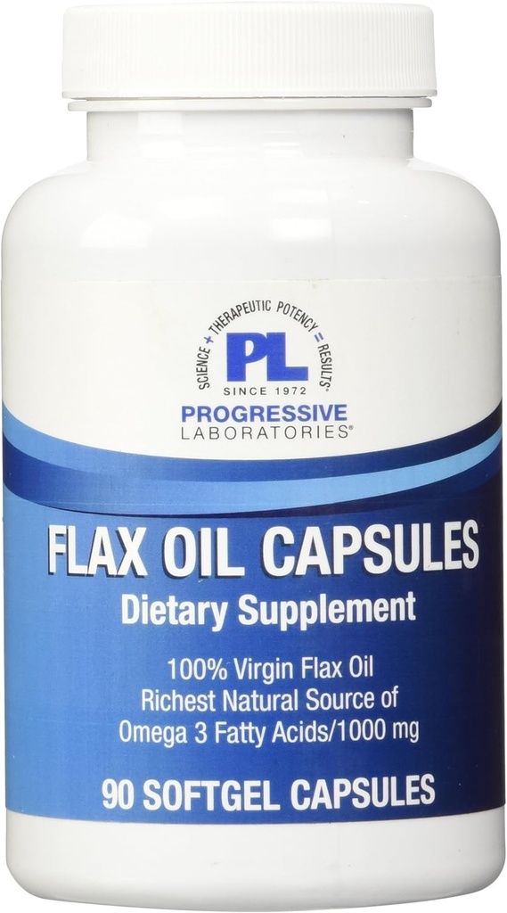 Supplément d'huile de lin de laboratoire progressif, 1000 mg, 90 Nombre