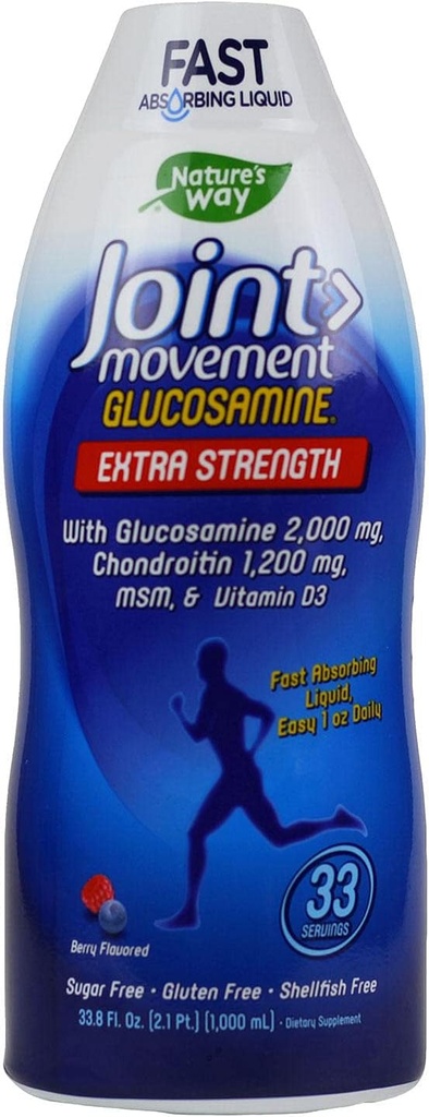 Wellesse Extra Strength Joint Movement Glucosamine Natural Berry Flavor 33,8 fl oz