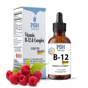 Les gouttes liquides complexes Premium PSH B avec B12 - Booster d'énergie naturelle - Supplément pour l'énergie et Focus Stress Relief et l'énergie et le support immunitaire - 2 fl oz
