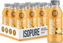 Isopur Zero Carb 32g Protéines claires prêtes à boire, Isolate de protéines de lactosérum, limonade, 12 paquets (paquets de mai Vary)