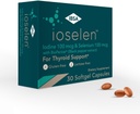 Ioselen - Supplément de soutien à la thyroïde – 100 mcg Sélénium, 100 mcg Iodine, 5mg BioPerine - 30 bouchons à gaz doux pour une biodisponibilité et une absorption accrues - Sans gluten, sans lactose, sans sucre, sans OGM