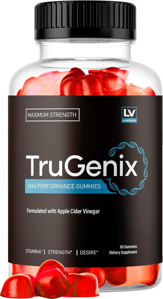 TruGenix Gummies, TruGenix Gummies pour hommes, formule officielle TruGenix Gummies, TruGenix ACV Gummies, TruGenix Supplément de soutien Gummies, Formule Premium, 60 Gummies pour 1 mois