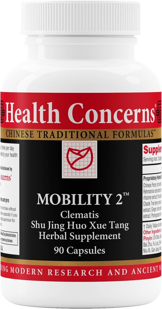 Préoccupations en matière de santé Mobilité 2 – Supplément de soutien à la santé conjoint pour les hommes et les femmes – Soutien à la circulation des plantes chinoises – Aide naturelle aux articulations et aux muscles – Extraits de plantes – 90 capsules