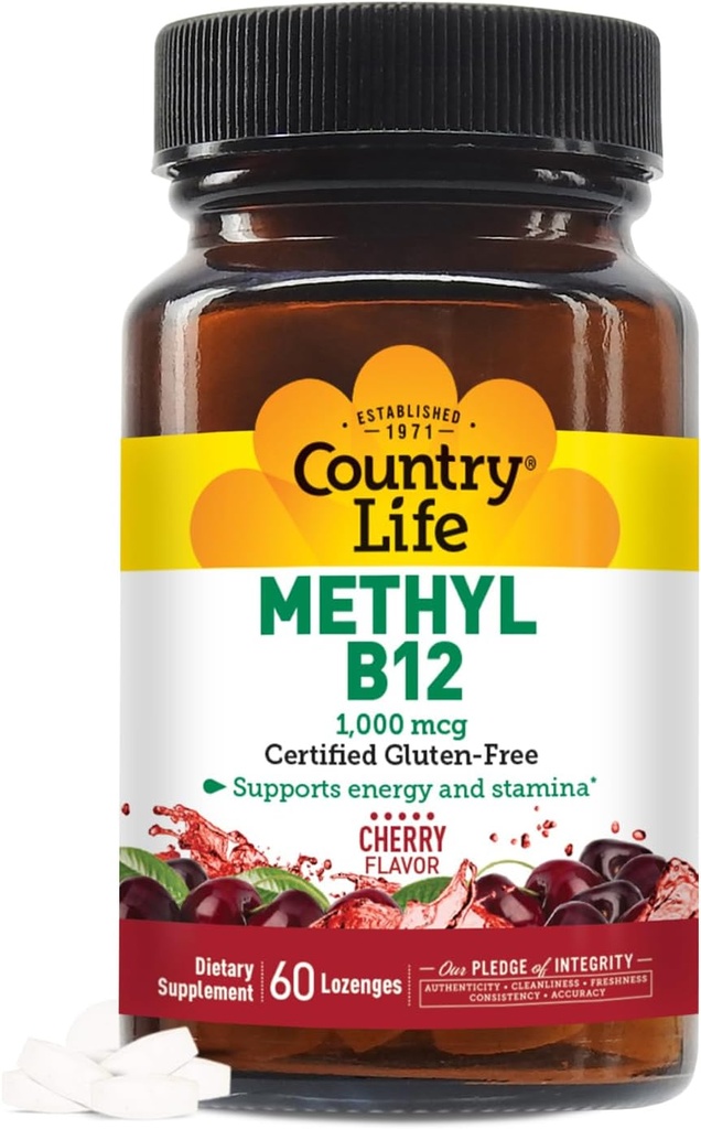 Country Life Méthyl B-12 Capsules, 1000 Mg, 60 Nombre
